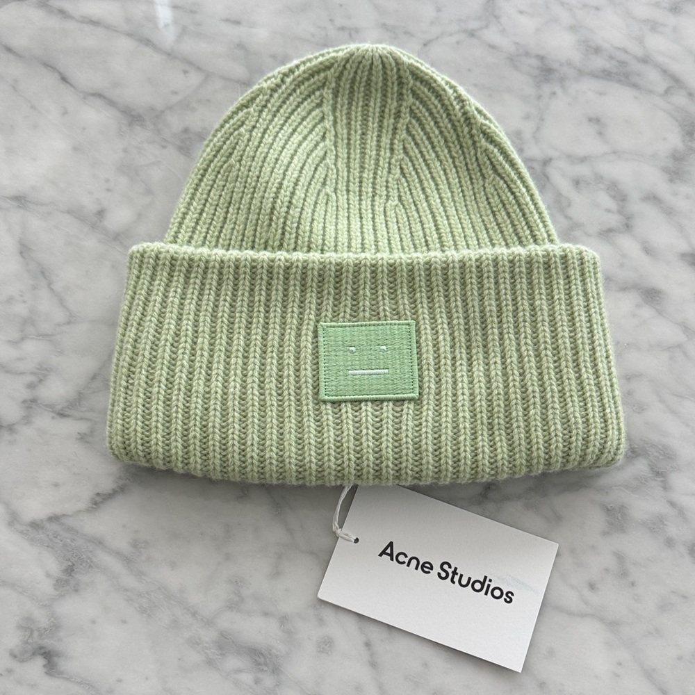 Acne Studios Pansy Beanie in Light Green
